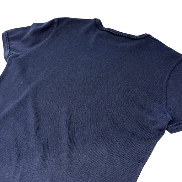 CHANEL Vintage CC Mark Logo Knit T-shirt Top Short Sleeve #38 Dark Blue [106343] - Picture 6 of 11
